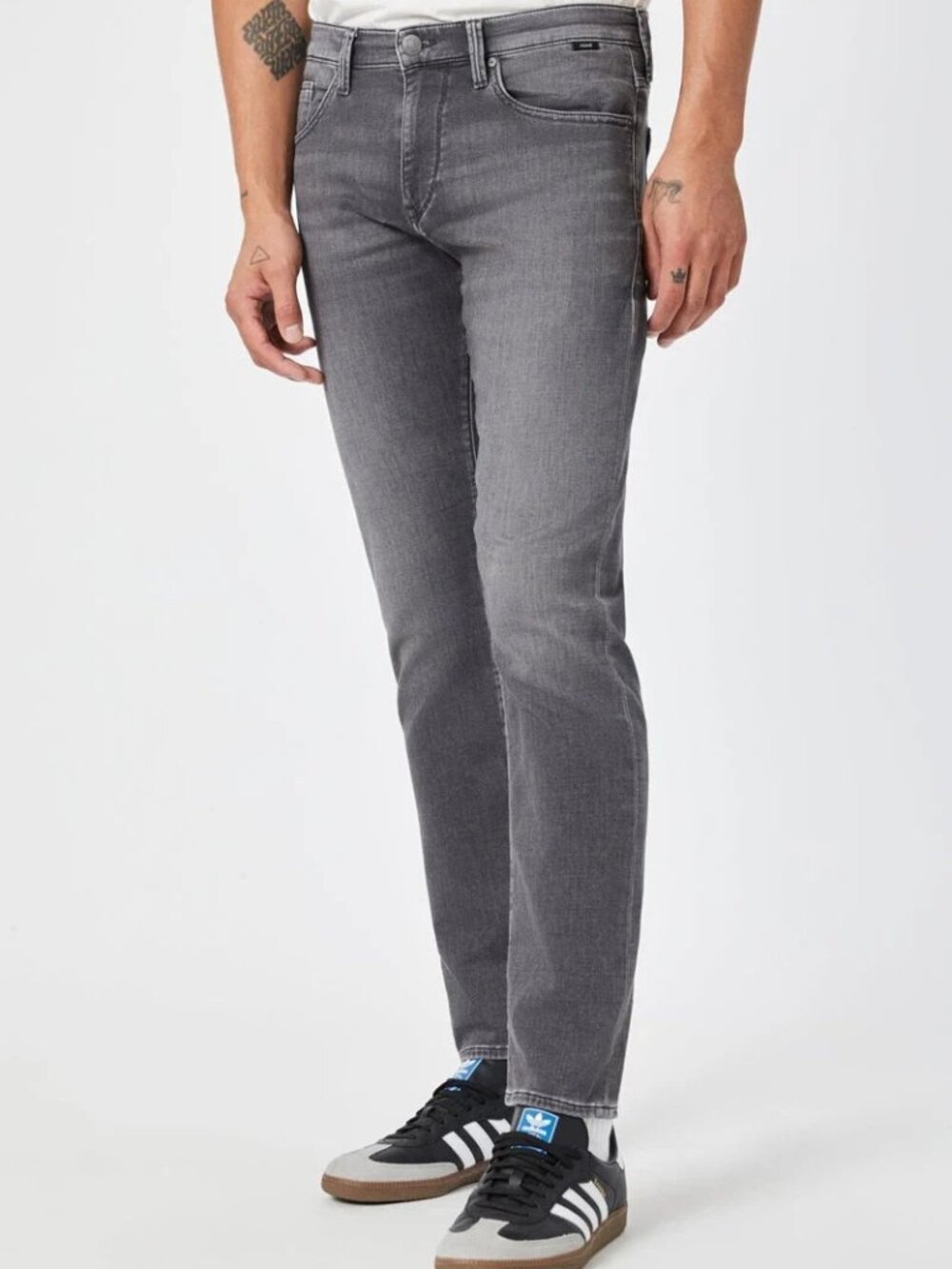 Mavi Charcoal Smoke Brushed Slim Leg Athletic Jeans